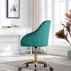 Velvet Swivel Office Chair with Wheels, Comfortable Home Desk Chair with Gold Metal Base for Study or Office – The Pop Home - 2 of 4