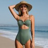 Women's Cutout Scallop Trim One Piece Swimsuit -Cupshe - 2 of 4
