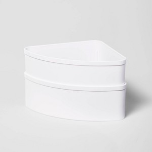 Set of 2 Cart Divider Cups Quarter Circle - Brightroom™: Storage Trays, Universal Organizer, White - 1 of 3