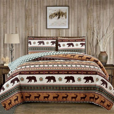 Market & Place Cedar Creek Lodge Plaid Reversible Quilt Set