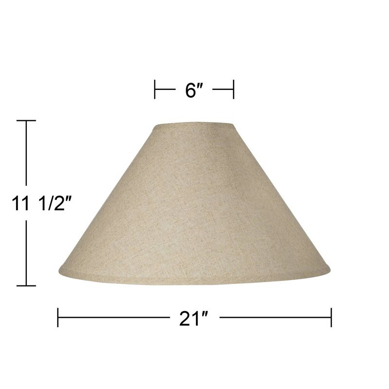 Springcrest Empire Lamp Shade Fine Burlap Large 6" Top x 21" Bottom x 13.5" High Spider Fitting with Replacement Harp and Finial, 5 of 7