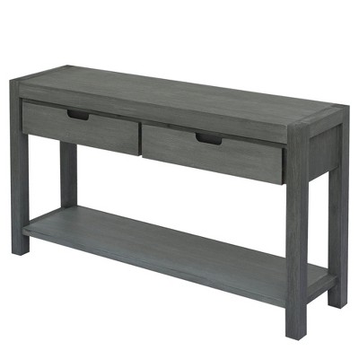 NicBex Console Table with 2 Storage Drawers and Open Shelf Modern 55.1''Long Side Table for Entryway,Living Room