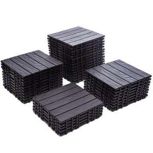 Syemin Carpet Tiles Interlocking Deck Tiles Flooring Easy Snap together Installation Waterproof Tiles for Outdoor, Dark Gray, 29.92"*12.2"*24.02" - 1 of 4