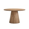 Round Modern Dining Table for 4,Stylish Kitchen Table with Sturdy Cylindrical Base for Kitchen,Living Room - Maison Boucle - 3 of 4