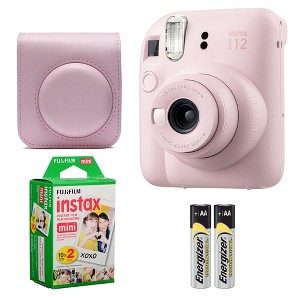 Fujifilm Instax Mini 12 Camera (Blossom Pink) + Case + Instax Mini Instant Film (20 Sheets) - 1 of 4