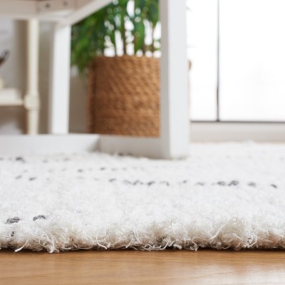 Ivory Shag Hand-Tufted Wool Area Rug 4' x 6'