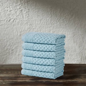 4pc Cotton Diamond Textured Towel Set - Isla Jade - 1 of 4