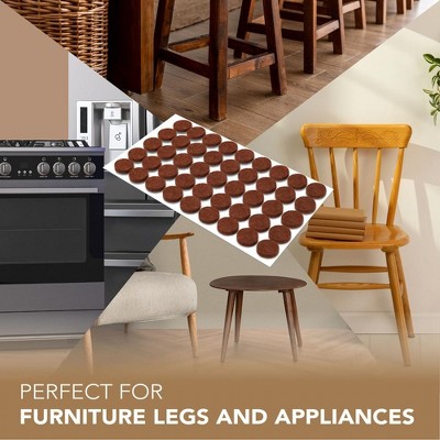 Brown 3/4" Round Felt Furniture Pads, 45 Pieces