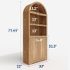 71.6" Tall Arched Wooden Cabinet with Doors, 5-Tier Adjustable Shelf Bookcase for Living Room, Bedroom, Office Storage Organizer - 2 of 4