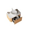 Wall Cabinet,Round Ceramic Basin Bathroom Storage Cabinet Without Faucet,Bathroom Wall-Mounted Cabinet With Drawer-Cuddlewood - 3 of 4