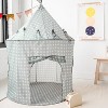 3 Sprouts Kids Recycled Fabric Play Tent - Gingham Blue - 2 of 4