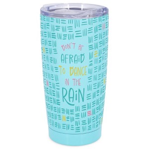 Elanze Designs Don't Be Afraid Dance in the Rain Hash Mark Wrap-Around Design 20 Ounce Stainless Steel On-The-Go Coffee Mug, Thermal Travel Tumbler - 1 of 4
