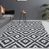 Kitchen Runner Rug, Black Washable Distressed Trellis Non-Slip Low Pile Farmhouse Carpet for Entryway Hallway Front Door - 4 of 4