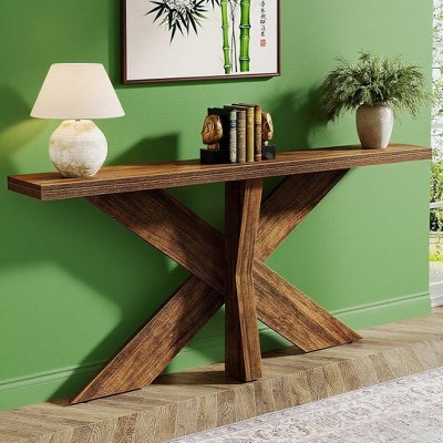 KTMBDW 70.9-Inch Long Console Table, Narrow Sofa Table Behind The Couch, Farmhouse Console Table for Living Room, Entryway, Hallway, Rustic Brown