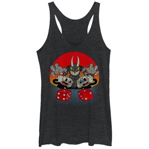 Women's Cuphead Snake Eyes Racerback Tank Top - 1 of 3