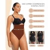 SHAPELLX Tummy Control Shapewear Side Zipper Panties Body Shaper for Women Compression Shapewear Thong Girdle Waist Shaper—Brown 38 - 3 of 3