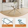 Vynxaria Modern Minimalist Rectangular Glass Dining Table, Tempered Glass Top, Chrome Metal Legs - 3 of 4
