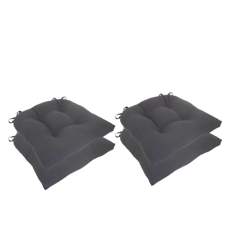 Black Micro Fiber Chair Pads with Tie Backs (Set Of 4) - Essentials, 2 of 5