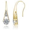 Guili Sterling Silver Earrings with Heart-Shaped Colored Cubic Zirconia and 14K Gold Plating, Adding a Touch of Sparkle and Sophisticated Elegance - 3 of 3