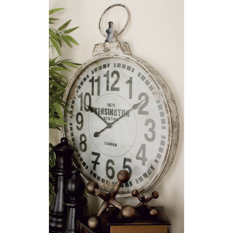 32&#34;x24&#34; Metal Pocket Watch Style Wall Clock White - Olivia &#38; May, 2 of 18