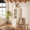 Sapphtopaz Bookcase with Storage, Farmhouse Display Cabinets with Storage, Bookshelf for Livingroom, Office - 3 of 4