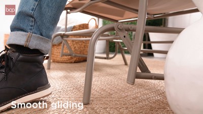 Gray Steel Outdoor Loveseat Glider with Textilene Fabric