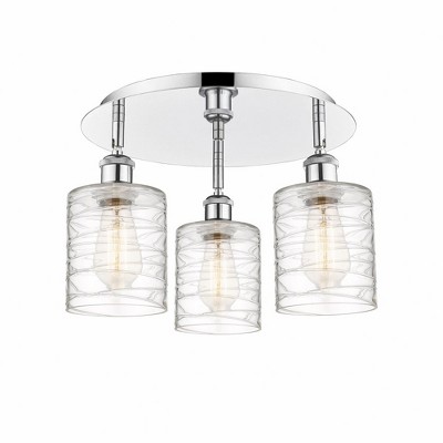 Cobbleskill - 3 Light Flush Mount In Art Deco Style-9.63 Inches Tall and 17.75 Inches Wide