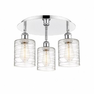 Cobbleskill - 3 Light Flush Mount In Art Deco Style-9.63 Inches Tall and 17.75 Inches Wide - 1 of 1