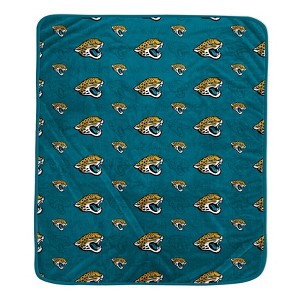 NFL Jacksonville Jaguars Repeat Tonal Logo Flannel Fleece Blanket - 1 of 1
