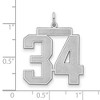Black Bow Jewelry Sterling Silver, Jersey Collection, Large Number 34 Pendant - 2 of 4