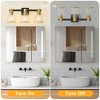 POWLIG 22-in 3-Light Black&Gold Modern Dimmable Vanity Light with Cone Clear Glass Shade Suitable for Bathroom Living Room - 3 of 4