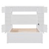 PAGED Twin Size Platform Bed Modern Wooden Bed Frame with Trundle and Headboard for Bedroom - 3 of 4