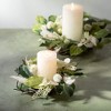 Sullivans Artificial Mixed Silver Dollar Mini Wreath 16.5"H; Cream - 3 of 3