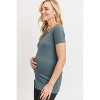 Hello Miz Women's Casual T-Shirt Short Sleeve Round Neck Maternity Top - 2 of 4