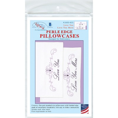 Jack Dempsey Stamped Pillowcases W/White Perle Edge 2/Pkg-Love You Love You More