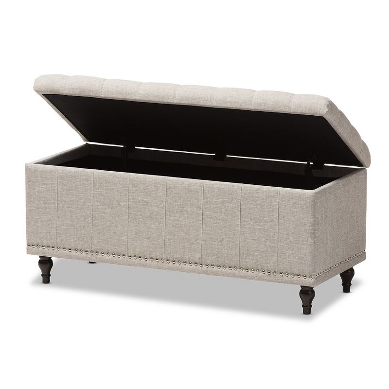 Kaylee Modern Classic Fabric Upholstered Button - Tufting Storage Ottoman Bench - Baxton Studio, 3 of 10