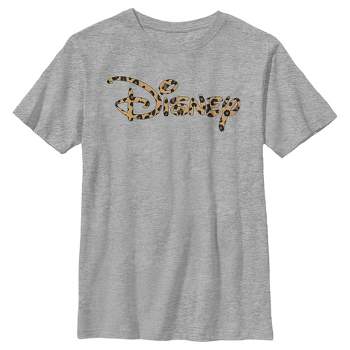 Boy's Disney Leopard Print Logo T-Shirt