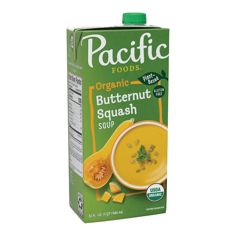 Pacific Foods Plant Based Organic Gluten Free Vegan Creamy Butternut Squash Soup - 32oz, 1 of 13