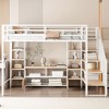 CAVINAS Twin Size Loft Bed Modern Wooden Bed Frame with Desk, 3 Drawers, Blackboard and Guardrail for Bedroom - 2 of 4