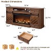 SinCiDo 75" Fireplace TV Stand, Entertainment Center w/ Fireplace, Remote Control, 7 Types of 3D Flames & Led Lights, 2 Drawers, Sliding Barn Door - 3 of 4