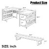 Kumasinova 82" L Shaped Desk with Storage,U-Shaped Gaming Desk with Power Outlets,LED-lit Office Desk with Monitor Stand for Office&Study,Gray - 3 of 4