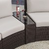Martha Stewart Bedford Indoor-Outdoor Tapered Patio Side Table with Inset Tempered Glass Top in Rattan Wicker - 2 of 4