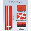 VEVOR Softball Pitching Mat, 10x3 ft Baseball Pitching Rubber Mound, Antifade Turf and Antislip Foam Backing Portable Training Aid, Red - 3 of 4