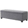 HOMCOM 47 Inches Storage Ottoman Bench, Foot Rest with Legs, Lid, End of Bed Bench, Corduroy Storage Chest for Living Room, Bedroom, Entryway - 4 of 4