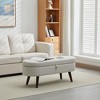 NicBex Chenille Fabric Pull-Open Top Ottoman Bench with Wood Legs,Oval Storage Ottoman for Living Room - 4 of 4