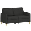 vidaXL 2-Piece Sofa Set with Cushions in Black Fabric - Durable and Comfortable Seating for Indoor/Outdoor Use with Plywood and Metal Frame - 2 of 4
