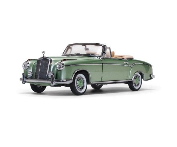 1958 Mercedes Benz 220 SE Cabriolet Open Convertible Light Green 1/18 Diecast Model Car by Sunstar