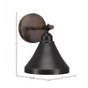 Toltec Lighting Blacksmith 1 - Light Vanity in  Dark Granite with 7" Dark Granite Cone Metal Shade Shade - 2 of 2