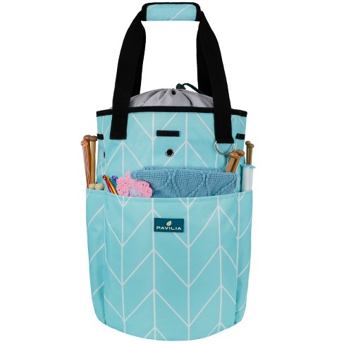 PAVILIA Knitting Bag Yarn Storage Tote Crochet Organizer