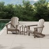 WestinTrends Malibu HDPE Outdoor Patio Folding Poly Adirondack Conversation Set (3-Piece) - 2 of 4